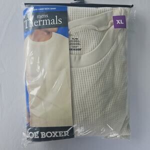 Joe Boxer Men’s XL Cream Long Sleeve Thermal Pullover Shirt NWT‎ Vintage
